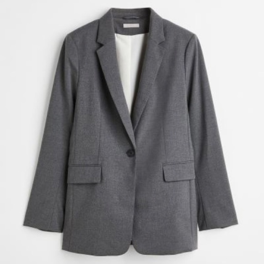 NWT: H&M Single Breasted Gray Blazer Jacket | Size S